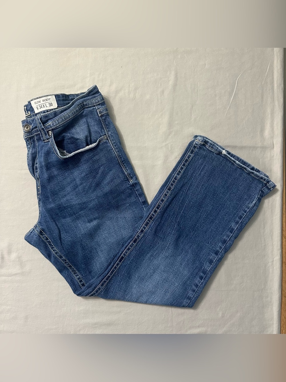 T.K. Axel Men’s Slim Boot Cut Stretch Denim Jeans Size W34 x L30
